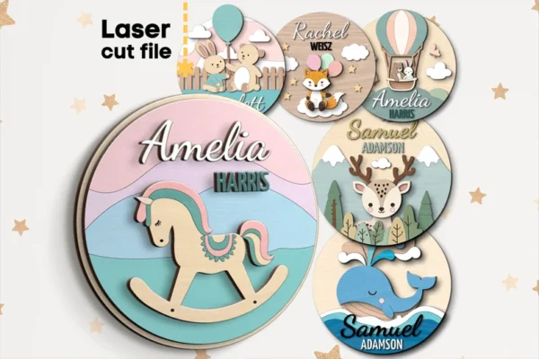 Paquete De Signo De Nombre De Bebe Creativo Digital